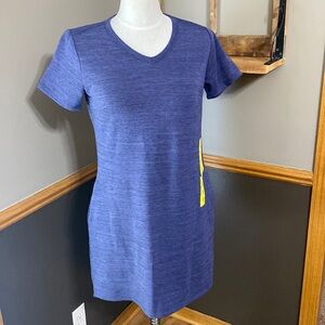 32 degrees skipper blue v neck short sleeve shirt dress with pockets size small